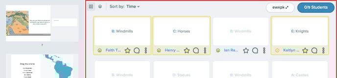 Dashboard, multiple choice, starred responses, zoomed