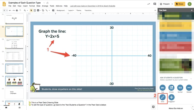 Gslides editor, create drawing slide, red arrows-1