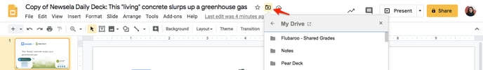 Gslides, copy of newsela deck, move to folder