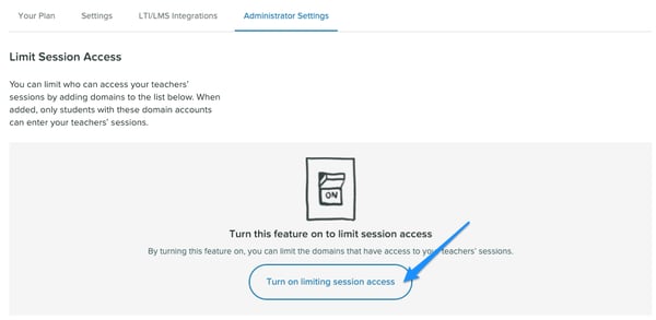 Home, administrator settings, turn on limiting