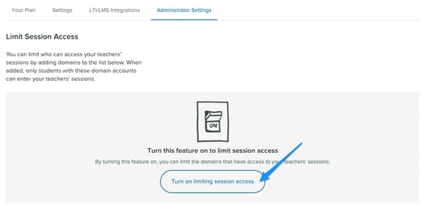 Home, administrator settings, turn on limiting 
