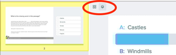 Multiple choice lit pasasge grid in dashboard, red circle layout options (2)