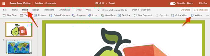 Ppt, insert add-ins, red arrows-1