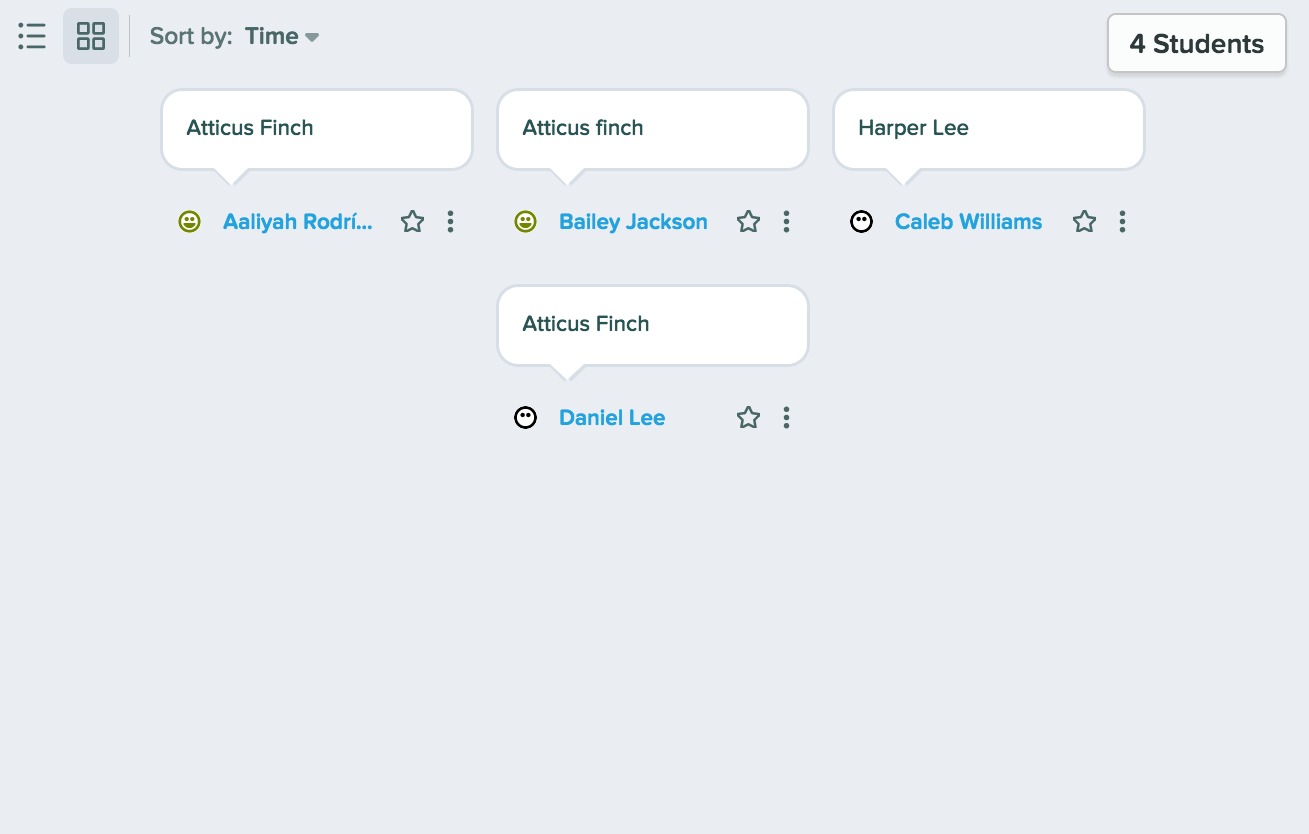 Text response grid layout